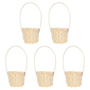 Panier de rangement en bambou tissé écologique panier-cadeau tissé en rotin de cuisine à domicile avec poignée plateaux d'organisation de la maison - Product Image 1