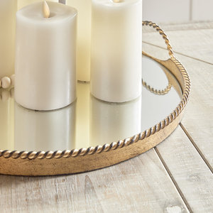 Vente en gros Plateau décoratif rond en aluminium avec poignée en corde torsadée pour décoration de mariage à la maison au prix le plus bas - Product Image 4
