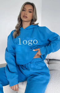 Ensemble pantalon de survêtement et sweat à capuche pour femmes 100% coton survêtement pour femmes - Product Image 5