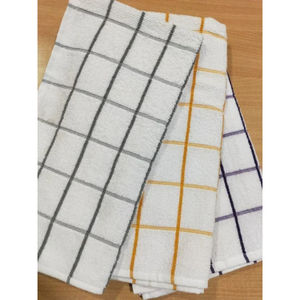 Toalla de té de sarga de algodón 100% personalizada, técnica de tejido de secado rápido con patrón a cuadros impreso digitalmente para uso en la cocina - Product Image 2