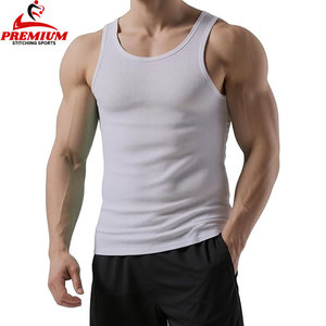 Customizable Men's Ribbed Tank Top Fitness <b>Running</b> <b>Singlet</b> Tight Gym Compression Athletic Clothing Fitted for Sports - Product Image 4