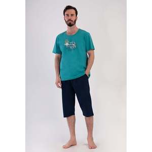 Conjunto de Pantalones Cortos y Camiseta de Cuello Redondo para Hombre CEPLI - PETROL - PETROL - Product Image 1