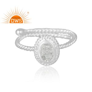 Anillo de piedras preciosas de cuarzo de cristal Natural de Plata de Ley 925 más vendido, joyería personalizada para mujer, regalo para ella - Product Image 3