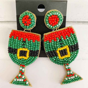 Meilleures boucles d'oreilles pendantes tendance pour femmes et filles avec forme de cadenas, perles multicolores jaunes et blanches, broderie, cadeau d'anniversaire, bijoux - Product Image 6