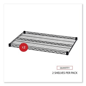 Alera ALESW583624BL Industrial 36 Pulgadas X 24 pulgadas Estanterías de Alambre Negro, 2 Piezas/Caja, para Cocina, Material Metálico Resistente - Product Image 3