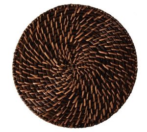 Sous-plat rond en rotin brun foncé de taille personnalisée, napperons en rotin, vente en gros à prix avantageux, réceptions de mariage et occasions spéciales - Product Image 2