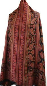 Chal de Cachemira tradicional de moda de invierno estampado patrón sólido con bordado de Paisley y borlas de poliéster fino - Product Image 2