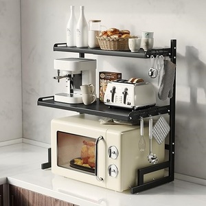 Estante moderno de altura ajustable para horno microondas, estante de 3 niveles, soporte resistente, estante de Metal para uso en cocina, garaje, armario de almacén - Product Image 3