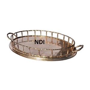 Bandeja de servidor de comida de forma personalizada con decoración hecha a mano de calidad Superior para el hogar, Hotel, restaurante, Catering, uso en bodas y fiestas - Product Image 3