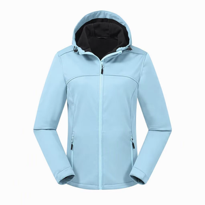 Veste softshell pour femme, à capuche, coupe-vent, imperméable, veste de randonnée décontractée, taille plus, pour l'extérieur - Product Image 2