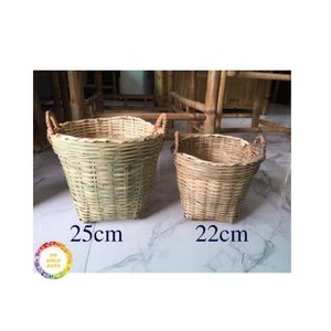 <b>Large</b> Natural Bamboo <b>Basket</b> Handmade for Market <b>Storage</b> and Decorative Use - Product Image 5