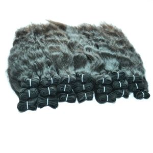 Extensions de cheveux humains indiens bruts 100% prix de gros, ondulés, cuticules alignées, non traités, double trame machine, extensions profondes - Product Image 3