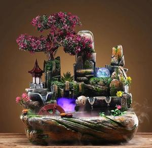 Décoration créative pour la maison, rocailles en bonsaï, fontaine à eau courante en résine, petits ornements de table - Product Image 3