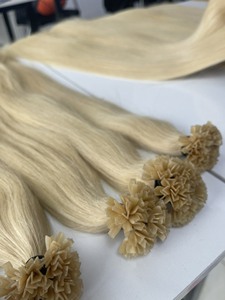 Extensiones de cabello con punta en V color rubio toda la longitud 100% cabello virgen vietnamita suave y sedoso sin encrespamiento - Product Image 5