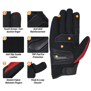 Gants de course personnalisés de haute qualité OEM, gants de motocycliste lourds, cuir véritable, respirants, pour hommes - Product Image 5