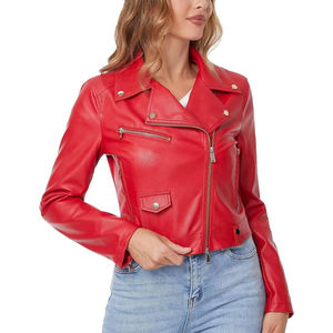 Blouson en cuir classique pour femme, design intemporel, matière durable, idéal pour les tenues décontractées et les activités de plein air - Product Image 1