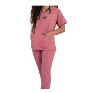 Uniforme de Enfermera, Conjunto de Blusa de Manga Corta Tejida y Pantalones de Pierna Recta Diseñado para un Uso Cómodo en Turnos Largos en Hospitales - Product Image 1