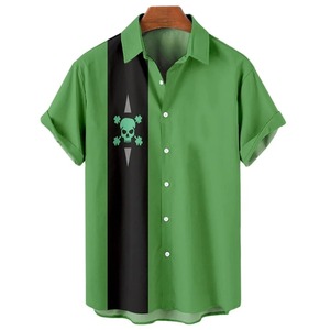 Camisa Vintage para Hombre, Camisa Polo a Rayas con Patrón de Moda, Tops, Ropa de Verano para Hombre, Camisas con Botones de Manga Corta - Product Image 4