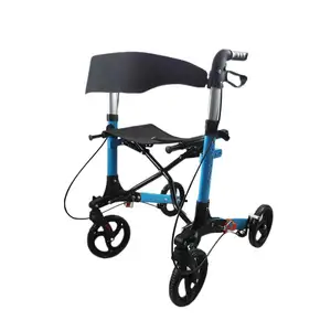 Andador dobrável para adultos, andador com 4 rodas, assento, material de saúde, andador rollator