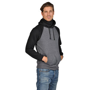 Sudadera con Capucha de Estilo Urbano, Cierre Completo, Lavado Ácido Vintage, Bolsillos Tipo Canguro, para Hombre, Holgada, de Algodón y Poliéster - Product Image 3