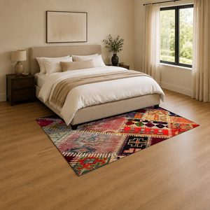 <b>RUGS</b> DEPOT LXDP-0564 Wholesale Red Burgundy Modern Vintage Digital Printed Machine Washable Chenille Area <b>Rug</b> <b>Non</b> <b>Slip</b> - Product Image 3