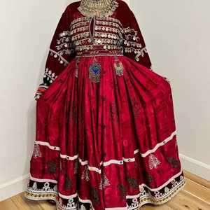 Vente en gros bon marché robes afghanes pour femmes tenues traditionnelles décontractées robe longue afghane pour dames avec broderie à glands et à pièces de monnaie - Product Image 3