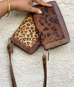 Portefeuille en cuir pour poignet, vente chaude, cuir de vachette, fourrure, pochette en cuir pour femme, sac à main en cuir - Product Image 2