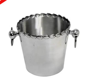 Refroidisseur de vin longue taille en métal fini argent de haute qualité avec deux poignées pour décor d'hôtel et de restaurant - Product Image 5