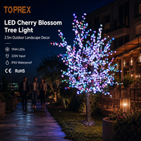 TOPREX 220V RGB Mehrfarbig Wechselnde Realistische Sakura-Baumbeleuchtung Groß 2,5M Ingenieurqualität Außenprojekt-Dekoration