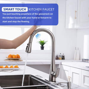 <span class=keywords><strong>Robinet</strong></span> <span class=keywords><strong>de</strong></span> cuisine gastronomique SUS304 Mélangeur d'eau à capteur tactile intelligent <span class=keywords><strong>Robinet</strong></span> d'évier chaud et froid à tirette avec type <span class=keywords><strong>de</strong></span> pulvérisation extractible - Product Image 5