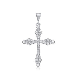 Wholesale <b>Cross</b> CZ 925 Sterling <b>Silver</b> Charm Pendant Religious Fine Jewelry Wholesale Handcrafted Jewellery - Product Image 3