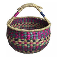 Offre Spéciale 100% Panier Bolga en jonc de mer naturel avec couvercle fait à la main Panier de rangement à linge tissé à la main DHT Handicraft du Vietnam