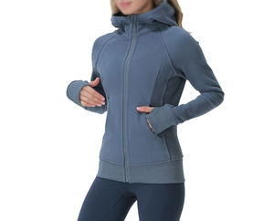 2025 Otoño Invierno mujer señoras mujeres cremallera gruesa deportes entrenamiento ejercicio entrenamiento correr Atlético fitness yoga jaket sudaderas con capucha - Product Image 3