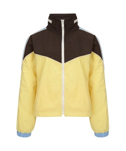 แจ็กเก็ตกันลมวิทยาลัยของผู้หญิงลำลองระบายอากาศได้ดีแจ็คเก็ตไนลอนกันน้ำมีซิปรูด - Product Image 1