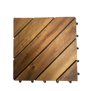 Modernas baldosas de madera de acacia para terraza, de 300x300 mm, antideslizantes, impermeables, lisas, de doble color, para exteriores, jardín, patio trasero. - Product Image 1