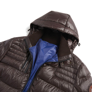 Top Design Slim Puffer à Capuche Vestes Hommes Personnalisé Toile Col Montant Léger Haute Qualité Nouvelle Arrivée - Product Image 3