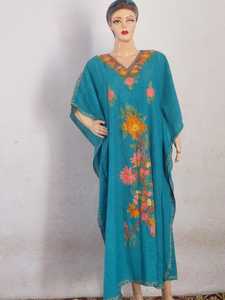 Kasmiri Crush-Robe décontractée en coton brodé Caftan de différentes couleurs, design personnalisable, tailles XXL, style long garçon pour femme - Product Image 3