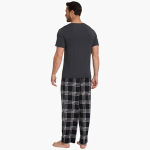 Custom Printed <b>Pajamas</b> <b>Set</b> Soft Breathable <b>Men's</b> Pants Bamboo Modal Long Sleeves Casual <b>Men</b> Pijama Sleepwear - Product Image 2