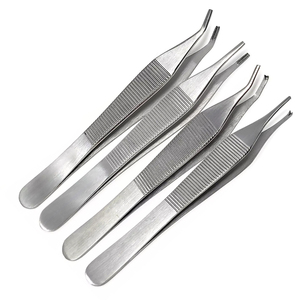 Adson Forceps Brown Tissue 1x2 <b>Rat</b> Tooth Serrated Teeth Manual Stainless Steel Surgical Thumb Tweezer Basis Surgical Instruments - Product Image 1