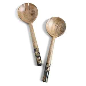 Serveur à salade en bois au design unique, cuillère de service écologique avec poignée graduée, passe au lave-vaisselle, ustensile de cuisine - Product Image 4