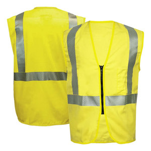 OEM Respirant Sécurité Réfléchissant Construction Sécurité Travail Porter Fermeture Éclair Gilet Veste pour Travailleur - Product Image 4