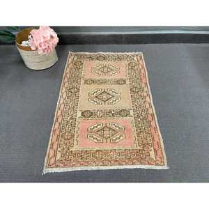 1.8x2.7 ft Turkish Rug, Rug, <b>Red</b> Solid Rug <b>Wool</b> - Product Image 3