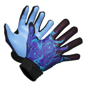 Gants de gardien de but de football |   Gants de gardien de but de football professionnels personnalisés en latex rose avec motif antidérapant négatif en forme de flamme/vent enroulé - Product Image 2