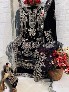 ชุดสูท Salwar ปักลายงานแฟนซีสำหรับงานแต่งงานงานกลางแจ้ง - Product Image 5