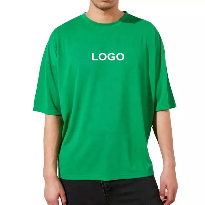 Maglietta di base di colore verde oversize con spalla scesa da uomo di migliore Design e qualità di vendita calda In vendita a prezzi ragionevoli