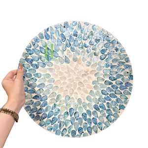 BEST SELLER Luxury Mother of Pearl Inlay <b>Round</b> <b>Placemats</b> Table Centerpieces Decorations OEM Design From Vietnam - Product Image 2