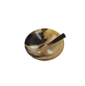 Cuenco de cuerno de Búfalo con cuchara para servir y cuencos de sopa de arroz Artículos de cocina artesanía Cuencos de cuerno de vaca/buey - Product Image 1