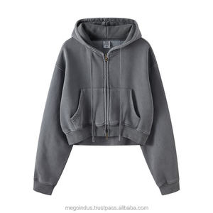 Sweat à capuche pour femme en coton 100% respirant à double fermeture éclair, imprimé personnalisé de haute qualité, vente en gros, couleur personnalisée - Product Image 2