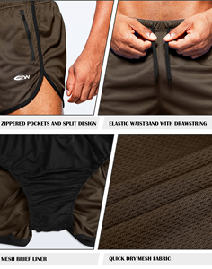 Pantalones cortos de entrenamiento de 7 pulgadas para hombre, longitud cómoda con tela elástica transpirable, cintura elástica y acabado antisudor para deportes al aire libre - Product Image 5