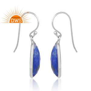 Dernières tendances Boucles d'oreilles en argent sterling Lapis Lazuli naturel avec pierres précieuses Fabricant de bijoux personnalisés - Product Image 2